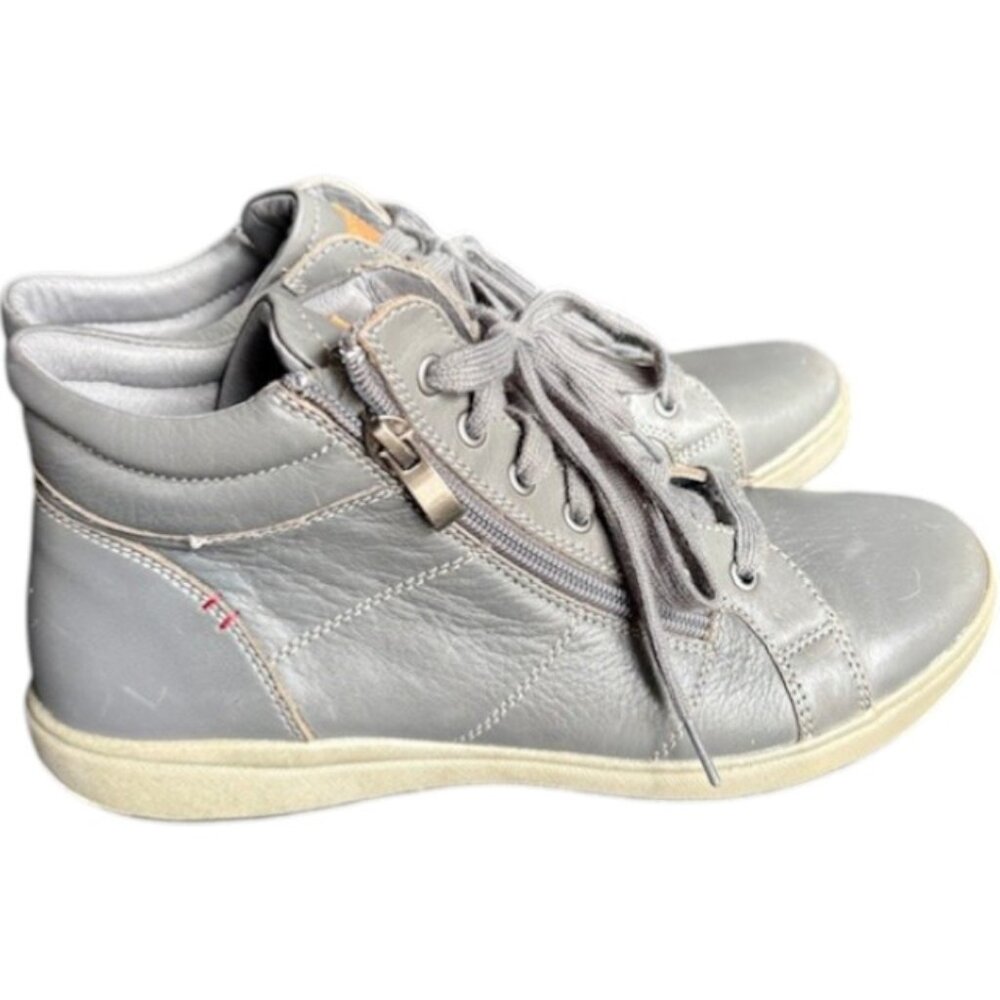 Josef Seibel Caron 60 Leather High Top Comfort Sneakers - Gray - EU 40/US 9